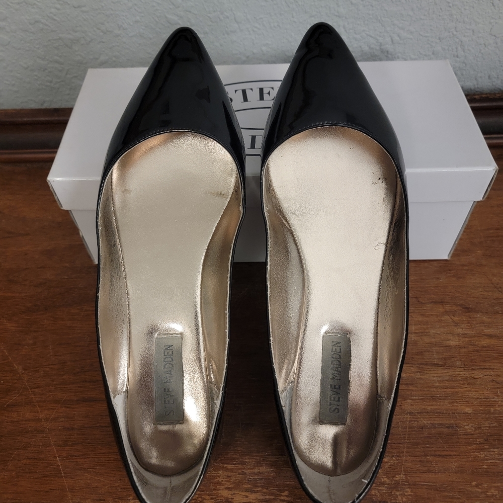 Black Patent Flats by Steve Madden Size 10